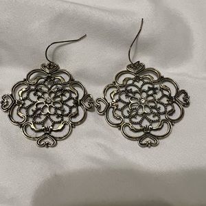 Gold Earrings With Clear Stones